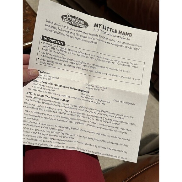 Precious Impressions My Little Hand Ornament Keepsake Kit 3D Hand Mold - Picture 5 of 5